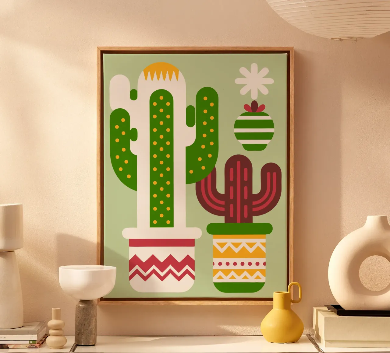 Piante di cactus tela con Cornice a cassetta da FLOWER PLACE SHOP