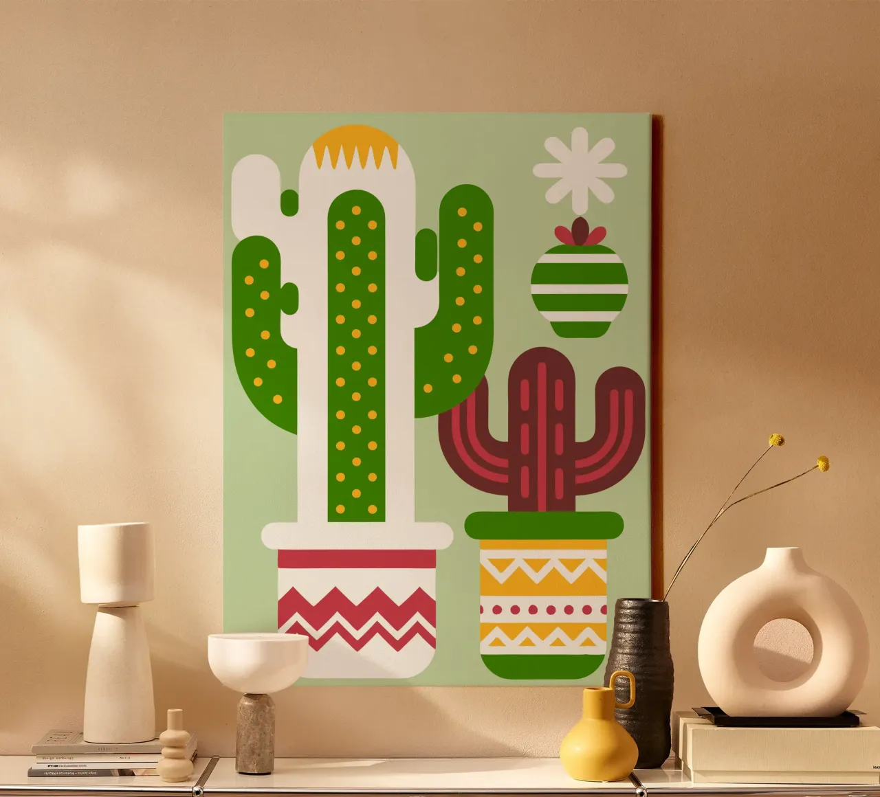 Piante di cactus tela con Cornice a cassetta da FLOWER PLACE SHOP