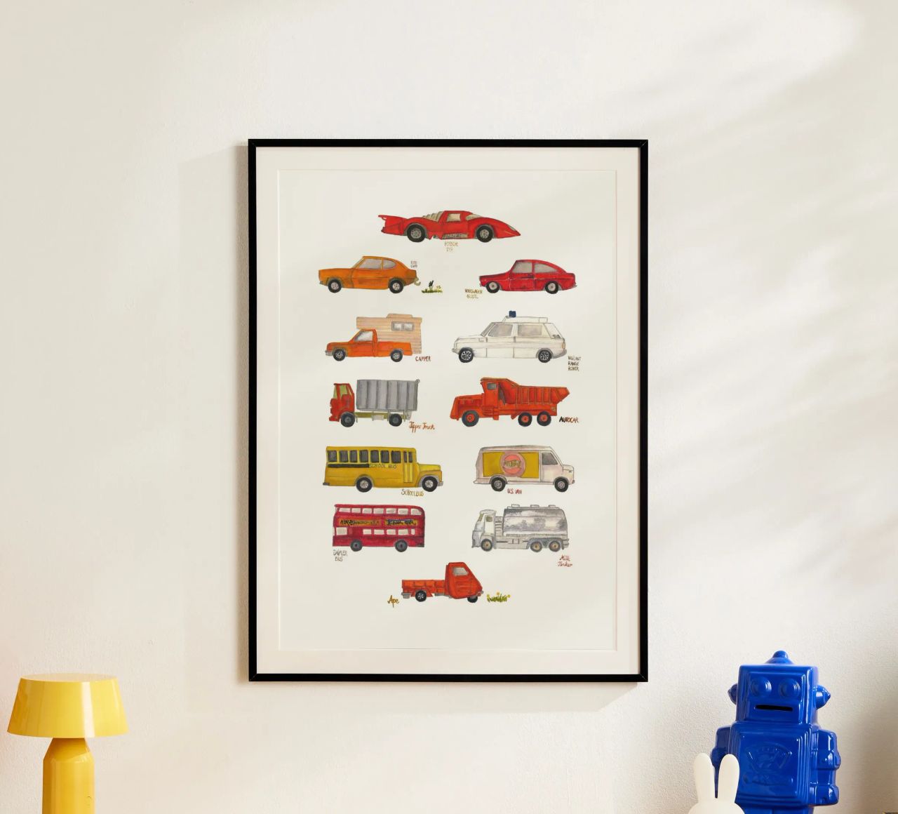 Spielzeug Autos poster by tiny goods studio