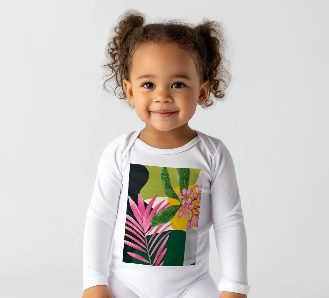 Abstract Tropical Art 1 long-sleeve baby romper by cityart