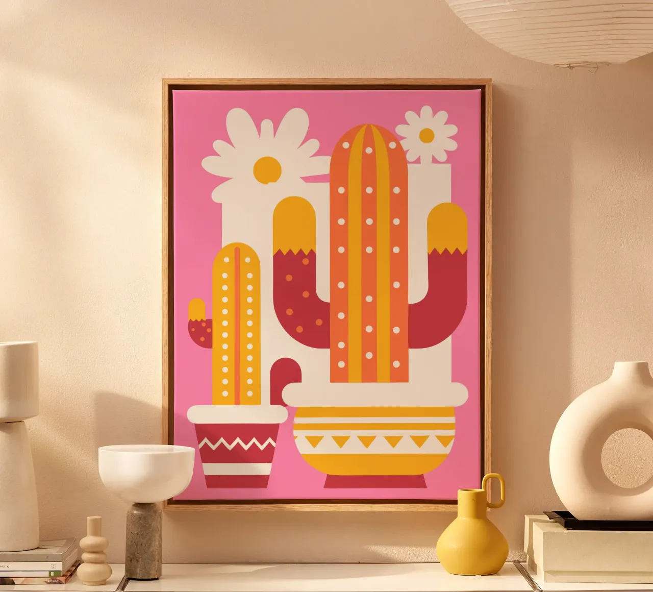 Piante di cactus tela con Cornice a cassetta da FLOWER PLACE SHOP
