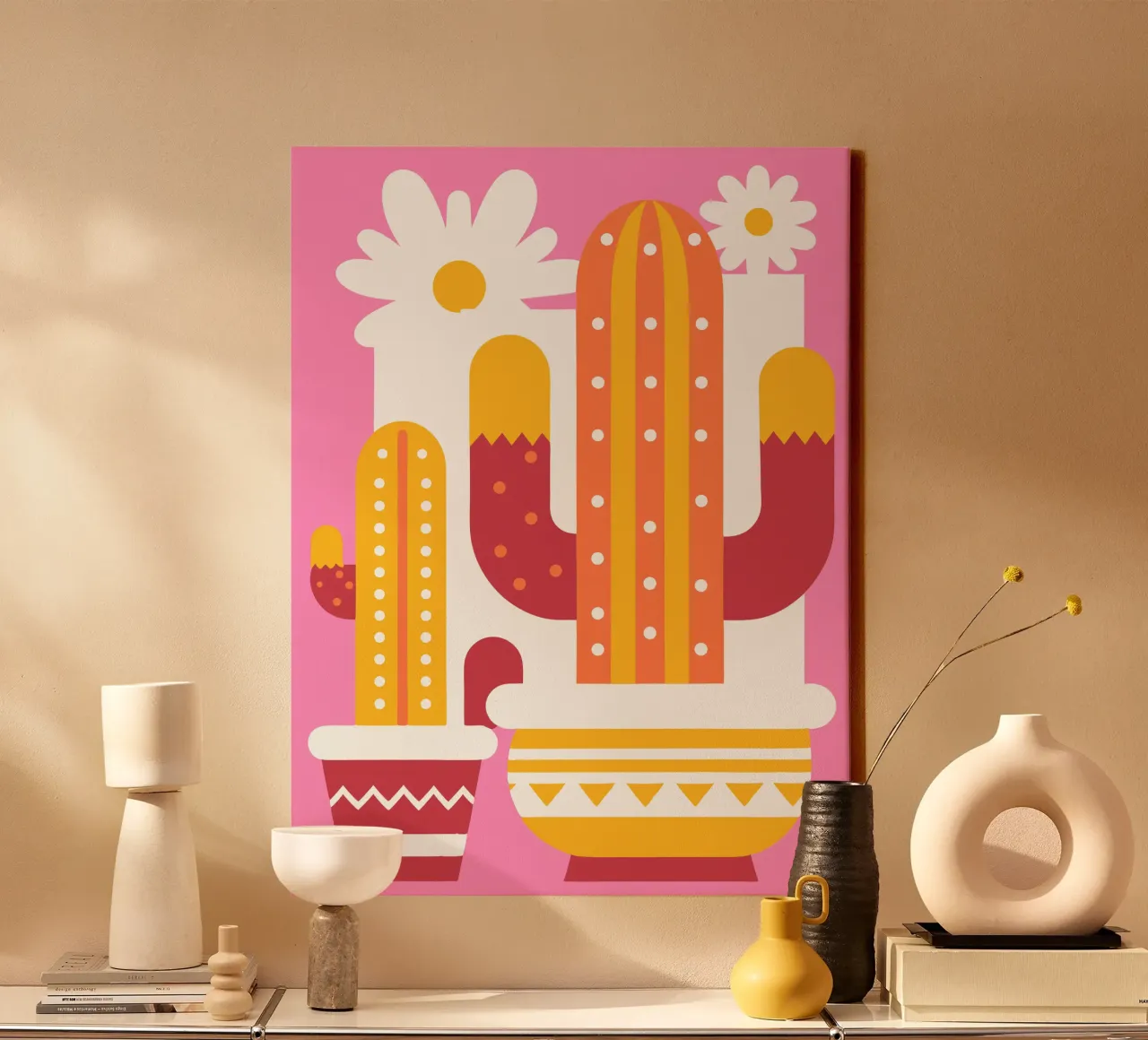 Piante di cactus tela con Cornice a cassetta da FLOWER PLACE SHOP