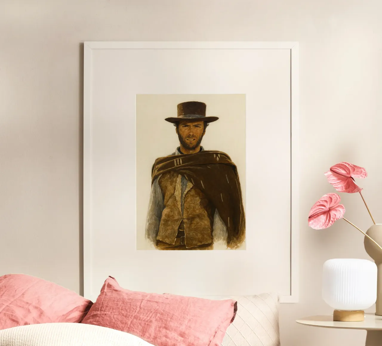 A Fistful of Dollars poster con telaio in legno da Attaboy Dsgn