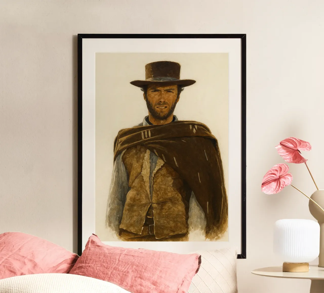 A Fistful of Dollars poster con telaio in legno da Attaboy Dsgn