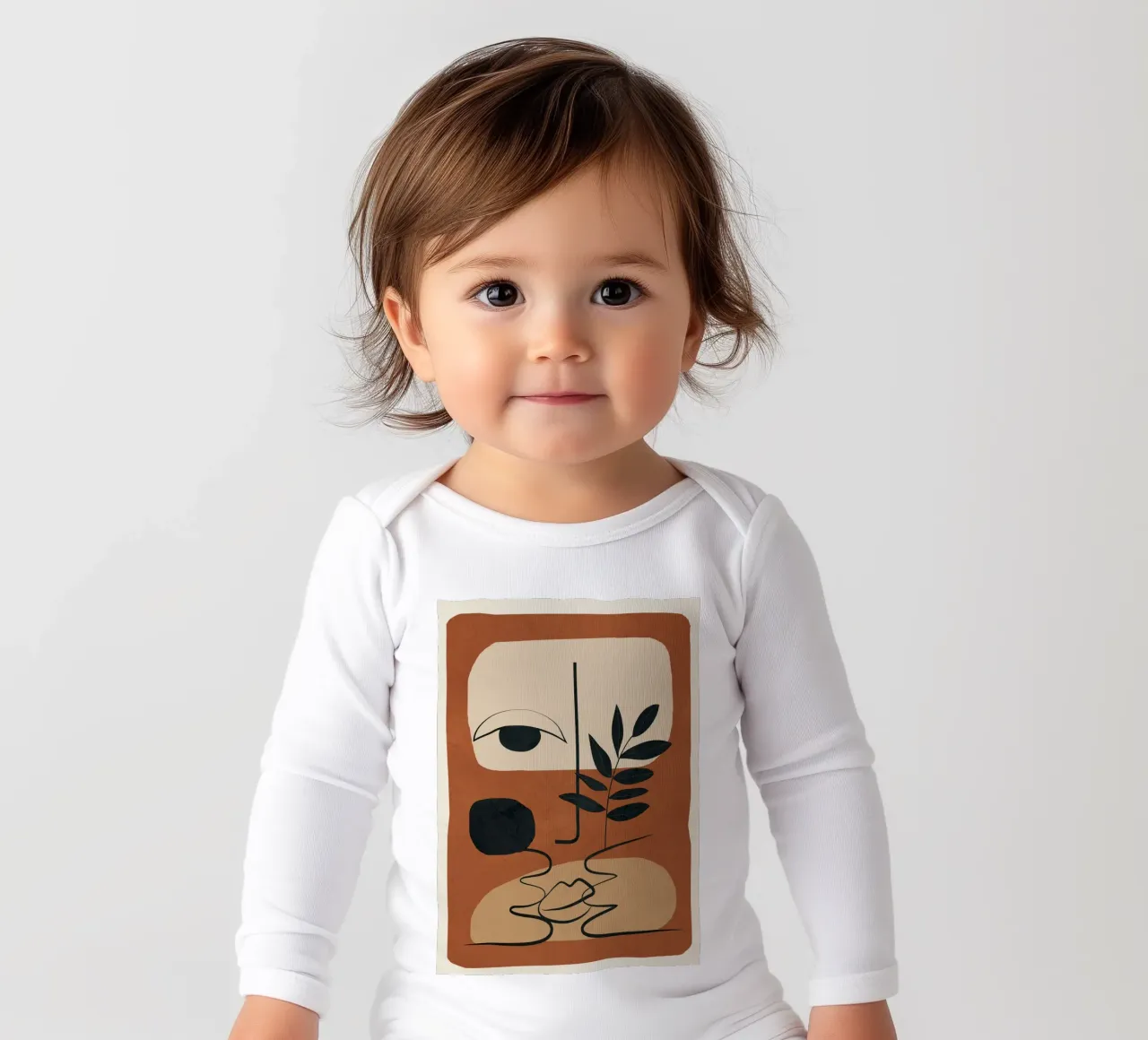 Abstract Feeling 5 long-sleeve baby romper by Flow Line