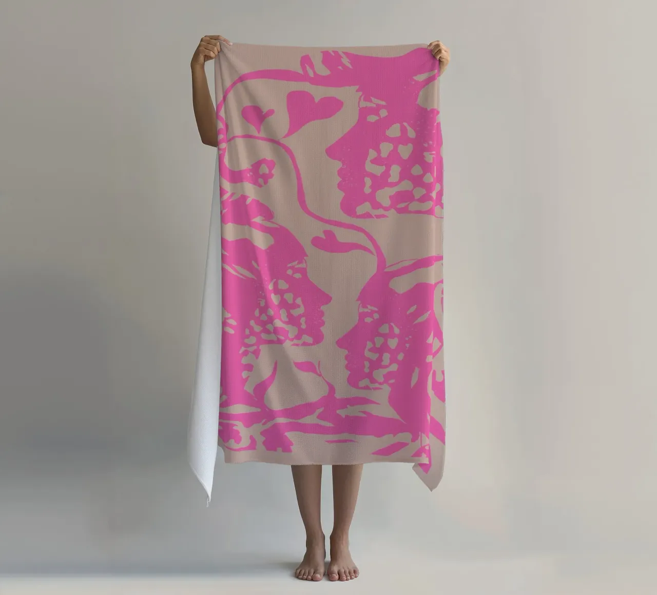 fashion pink beach towel by Giulio Iurissevich