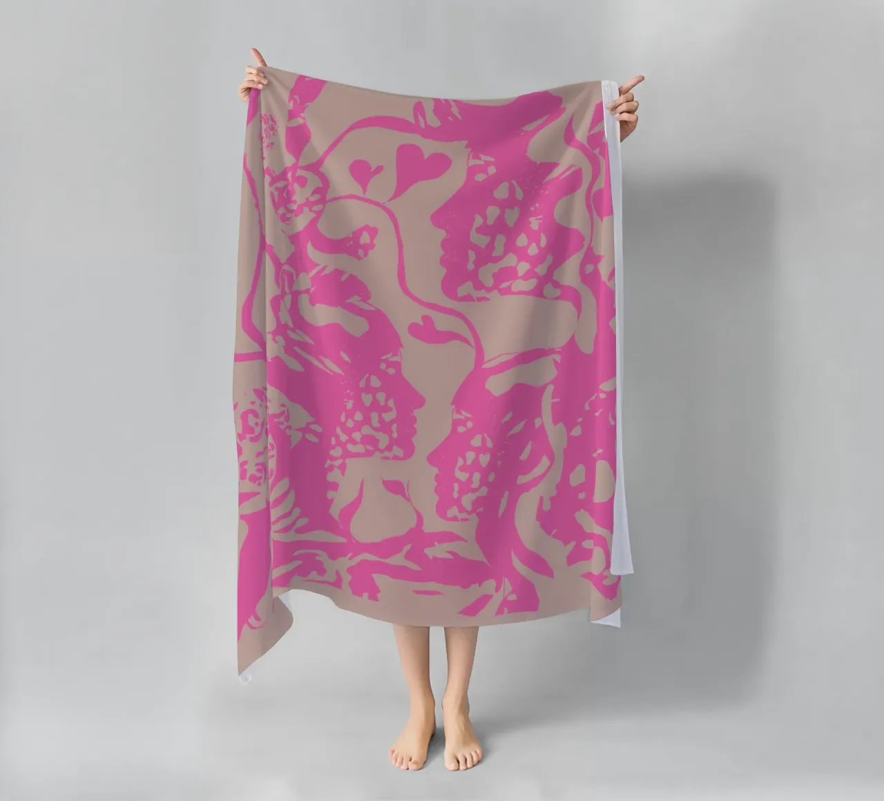 fashion pink beach towel by Giulio Iurissevich