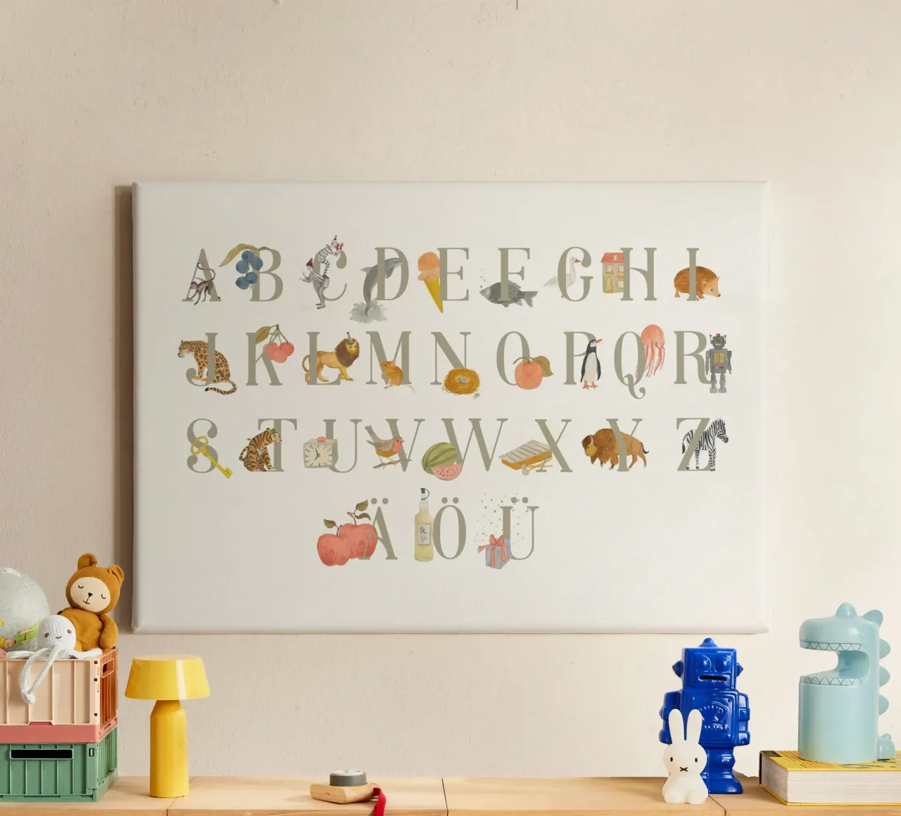 ABC - Tedesco tela con Cornice a cassetta da tiny goods studio