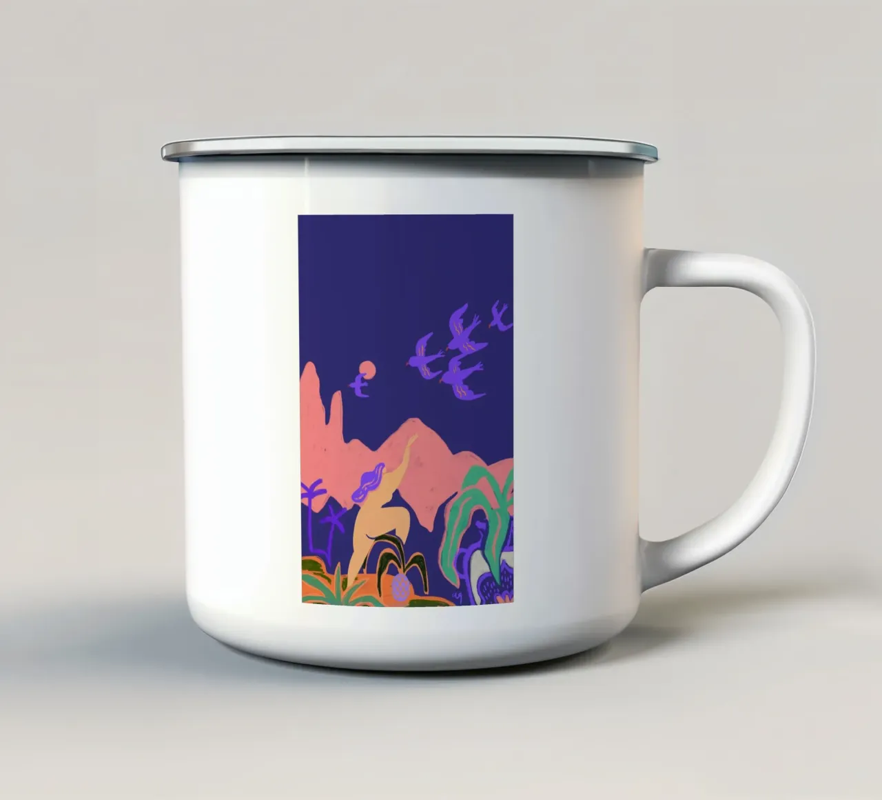 Fly South tazza in smalto da Arty Guava