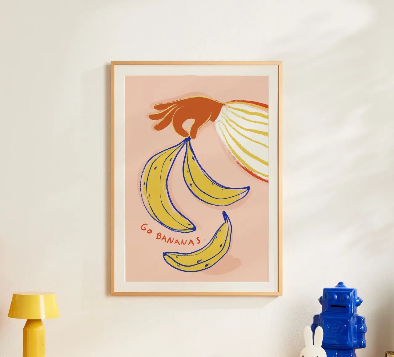 Go Bananas Poster mit Aluminium Rahmen von Attaboy Dsgn