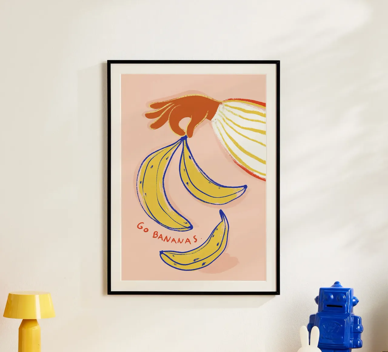 Go Bananas Poster mit Aluminium Rahmen von Attaboy Dsgn
