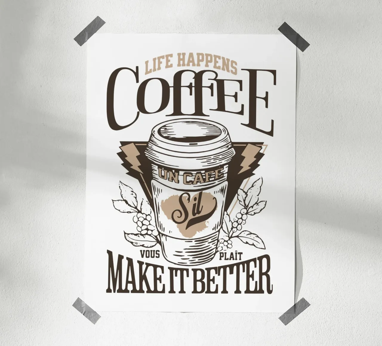 Das Leben passiert Kaffee macht es besser Hahnemühle von Gunawan Rb