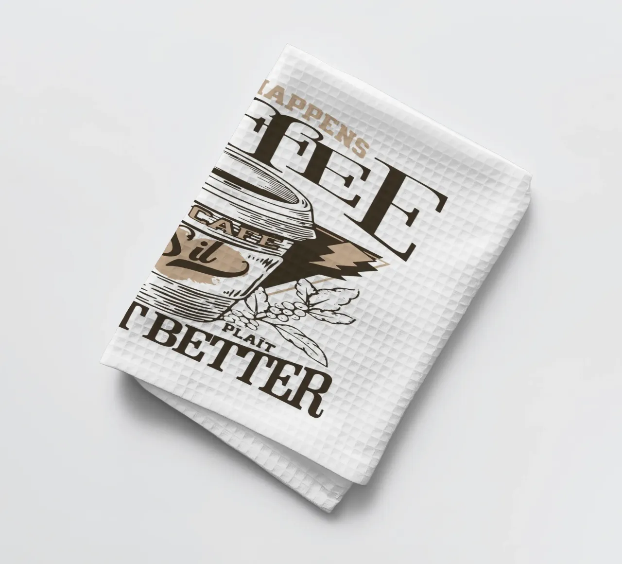 Das Leben passiert Kaffee macht es besser Geschirrtuch von Gunawan Rb