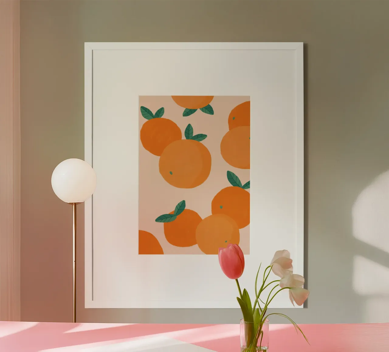 Gioia degli agrumi poster con telaio in plastica da Attaboy Dsgn