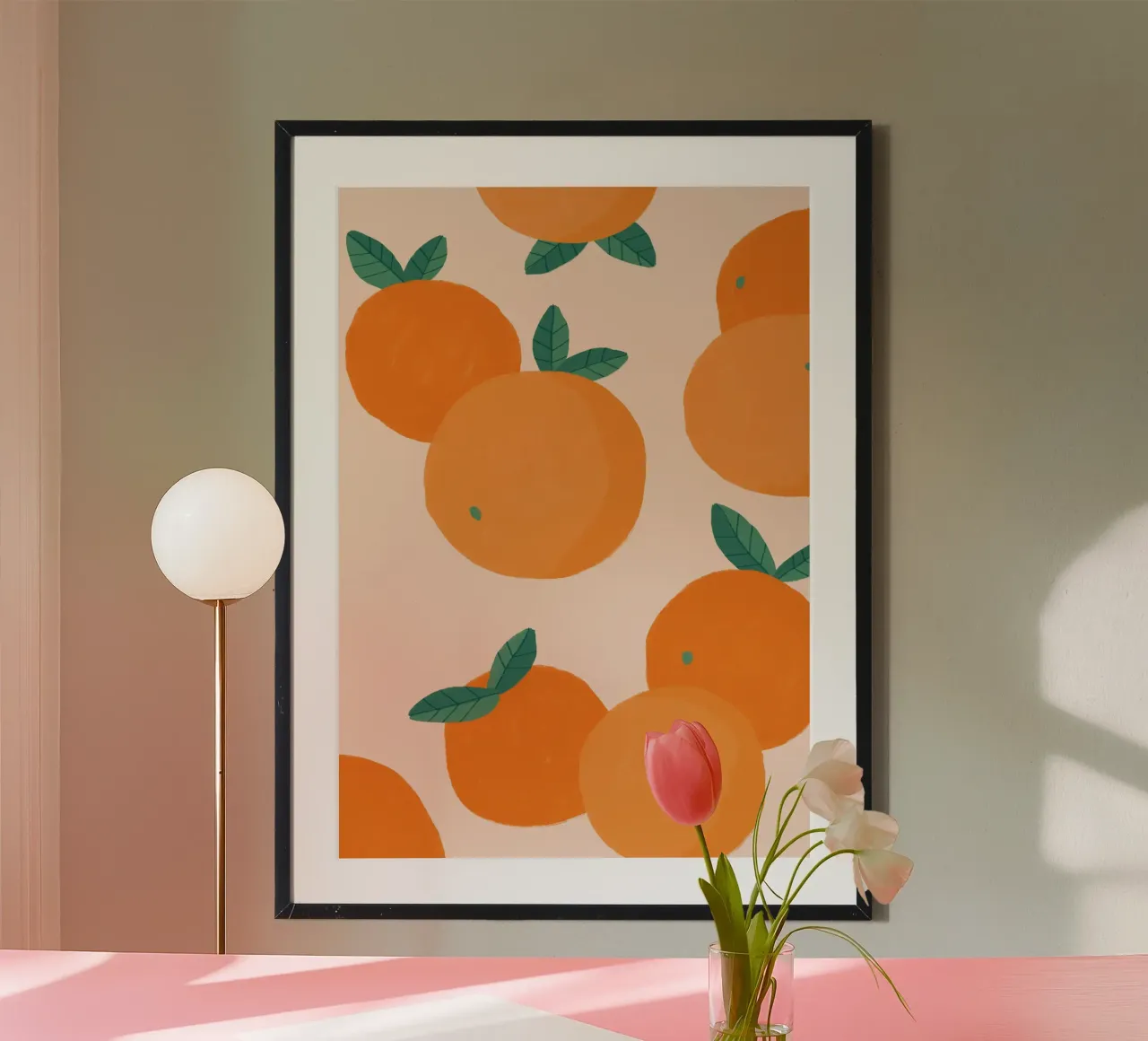 Gioia degli agrumi poster con telaio in plastica da Attaboy Dsgn