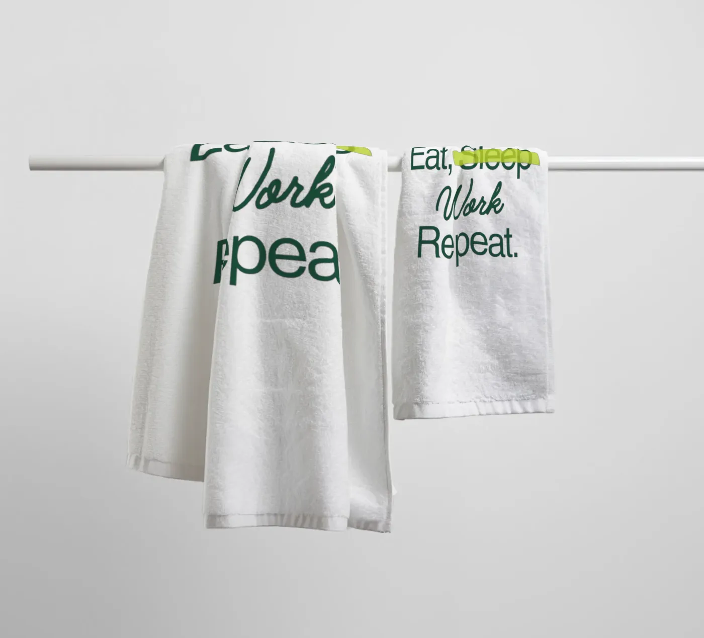 Werk voor altijd badhanddoek van Olivia Creator