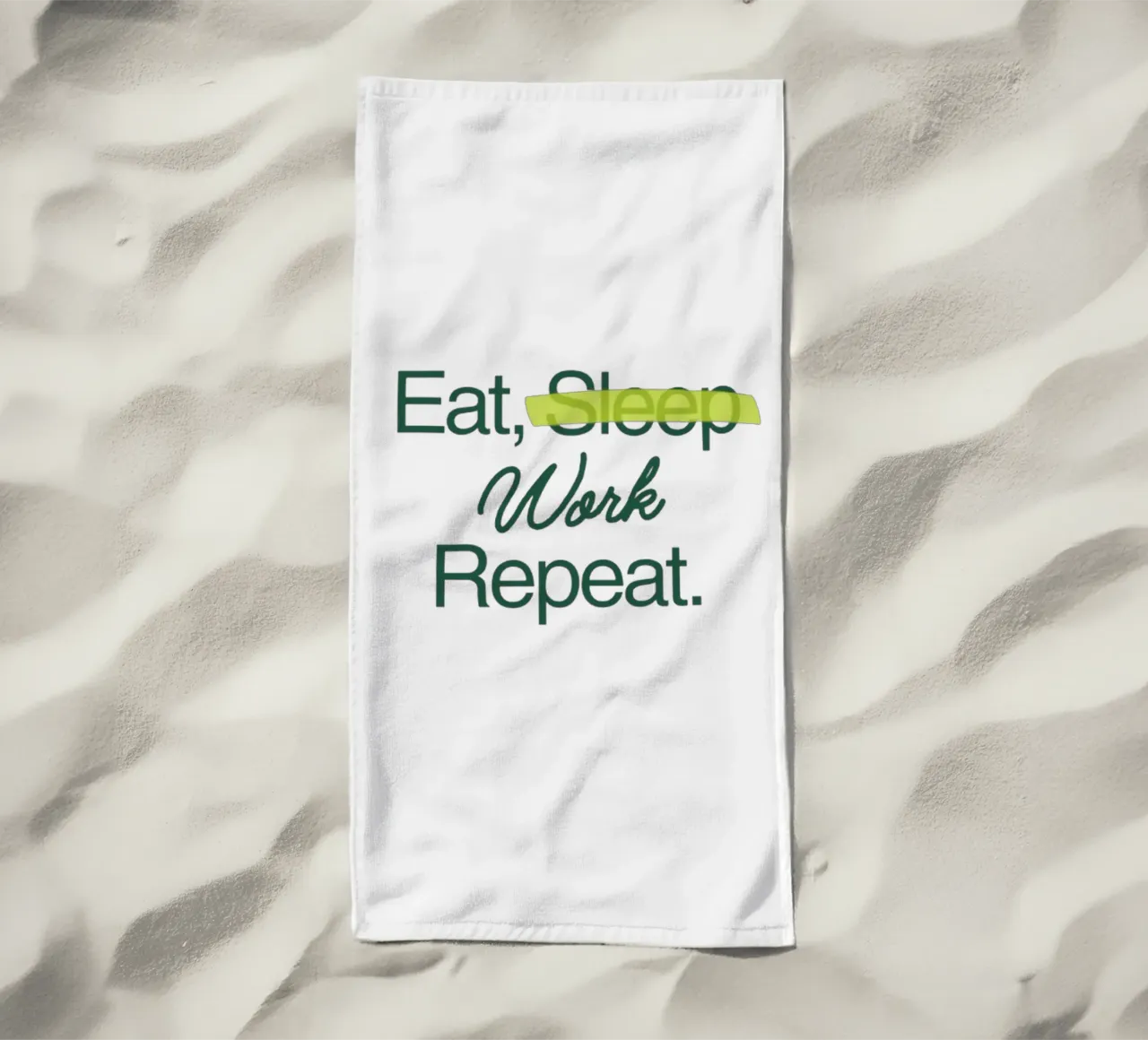 Werk voor altijd strandhanddoek van Olivia Creator