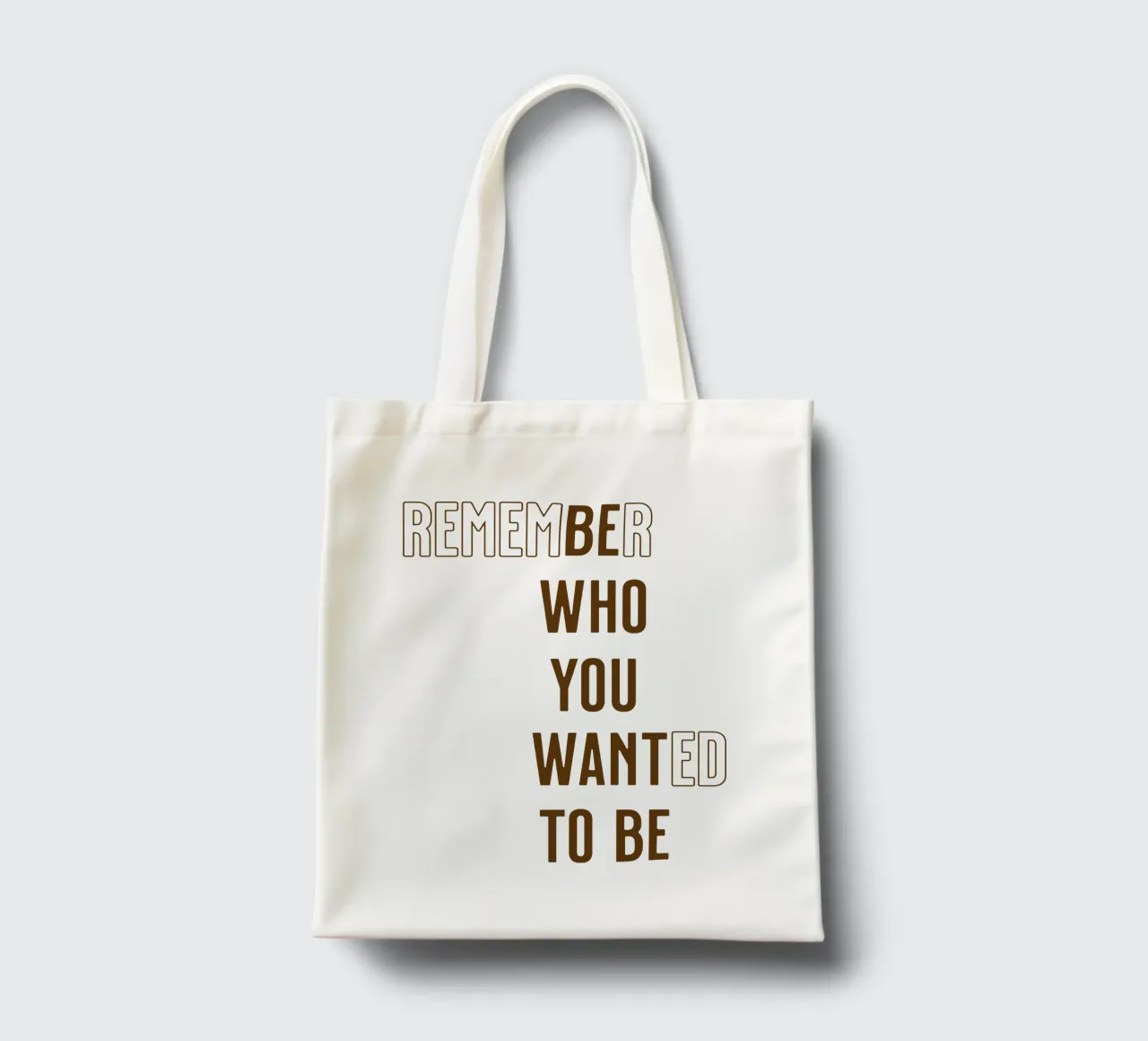 Ricorda chi volevi essere (Be Who you want to be) borsa in juta da Gunawan Rb
