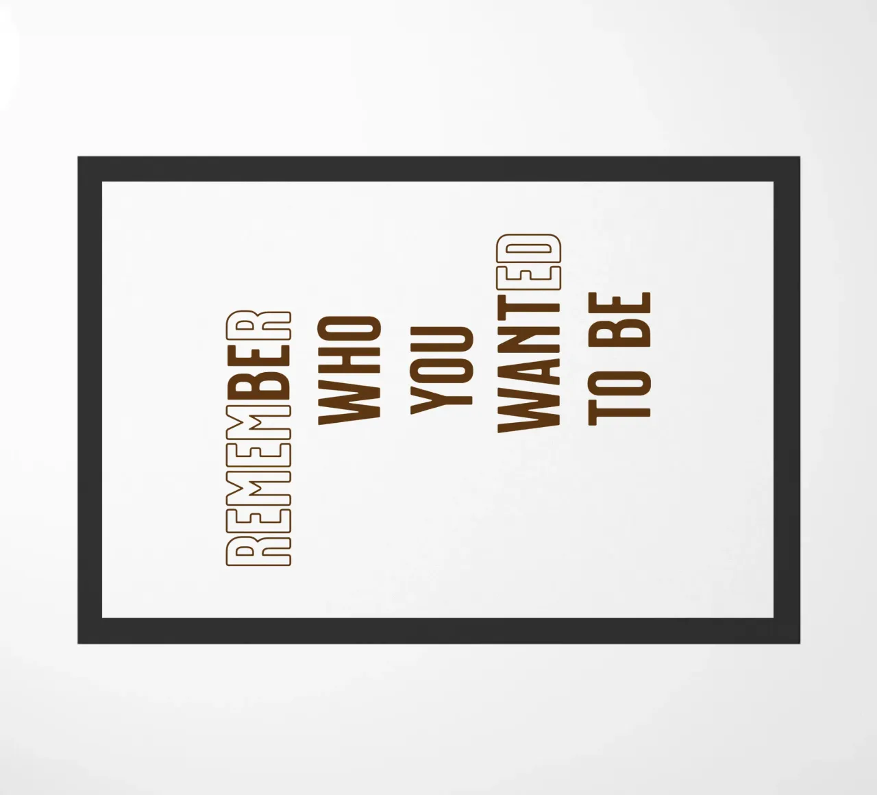 Ricorda chi volevi essere (Be Who you want to be) zerbino da Gunawan Rb