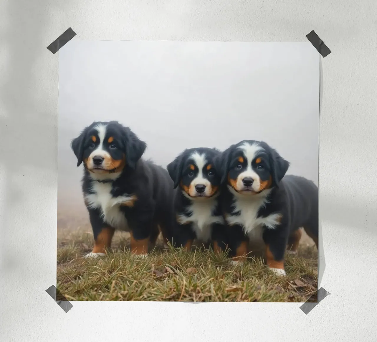 cuccioli carini #65 poster con telaio in legno da Yumis.Beargang.and.Me