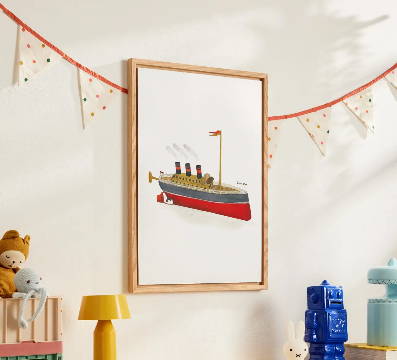 Nave giocattolo retrò plexiglass da tiny goods studio