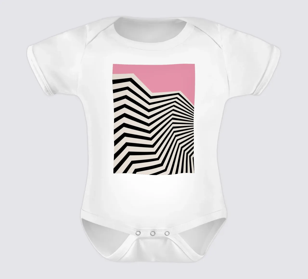 Op Art Zigzag Rosa body neonato maniche corte da Studio Vibe