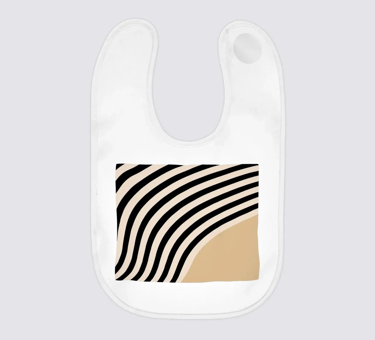 Póster Minimal Wave | Line en beige y negro babero de Studio Vibe