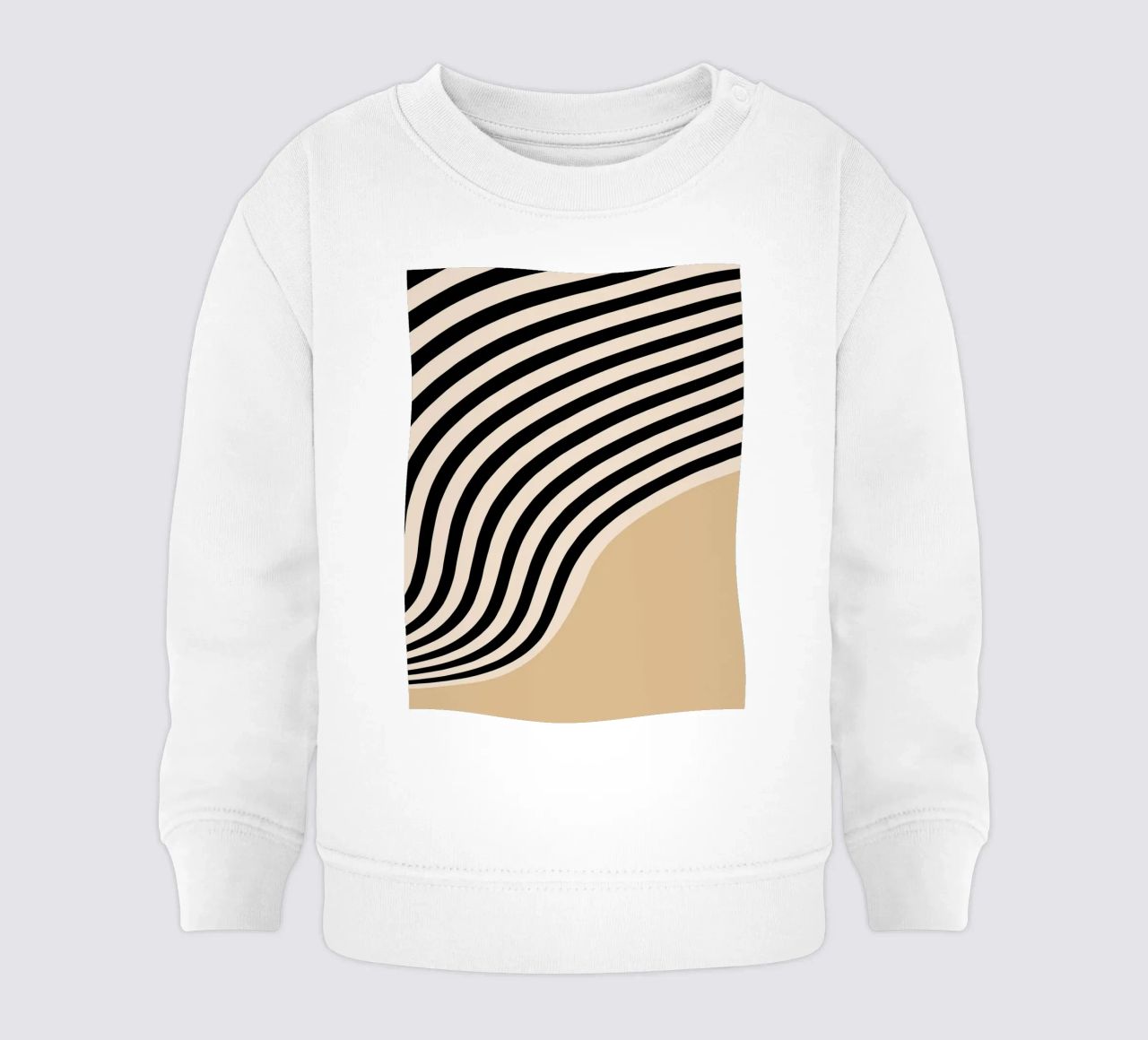 Poster Minimal Wave | Line in beige e nero felpa neonato da Studio Vibe