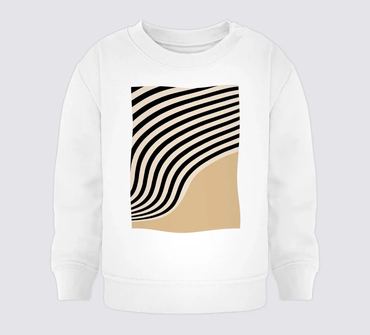 Poster Minimal Wave | Line in beige e nero felpa neonato da Studio Vibe