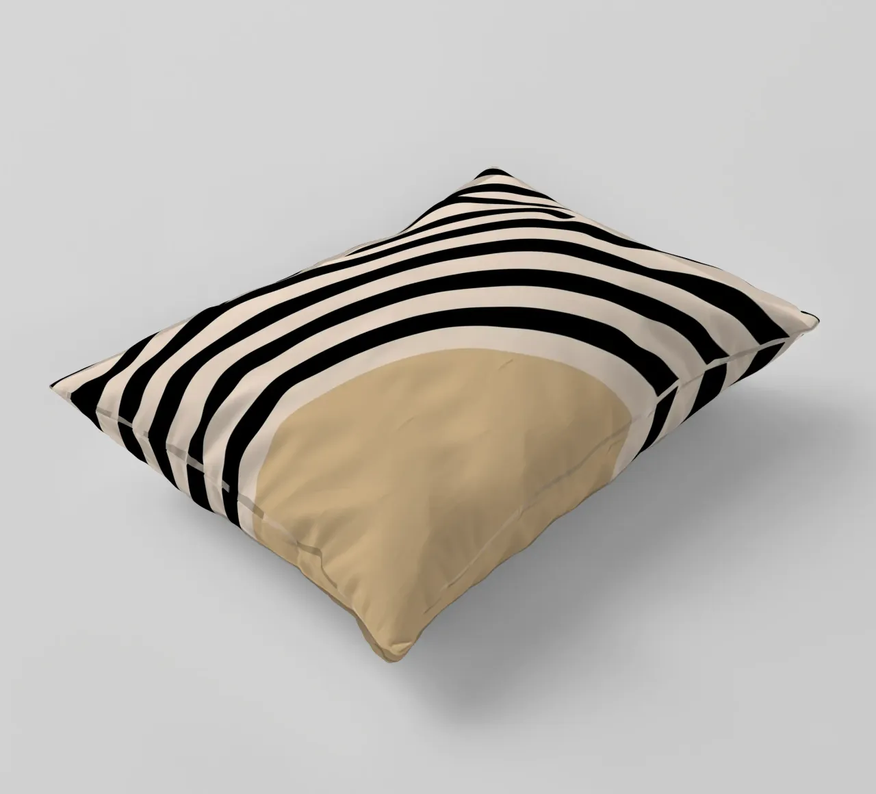 Poster Minimal Wave | Line in beige e nero cuscino da Studio Vibe