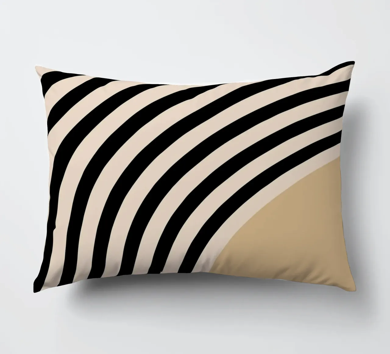 Poster Minimal Wave | Line in beige e nero cuscino da Studio Vibe