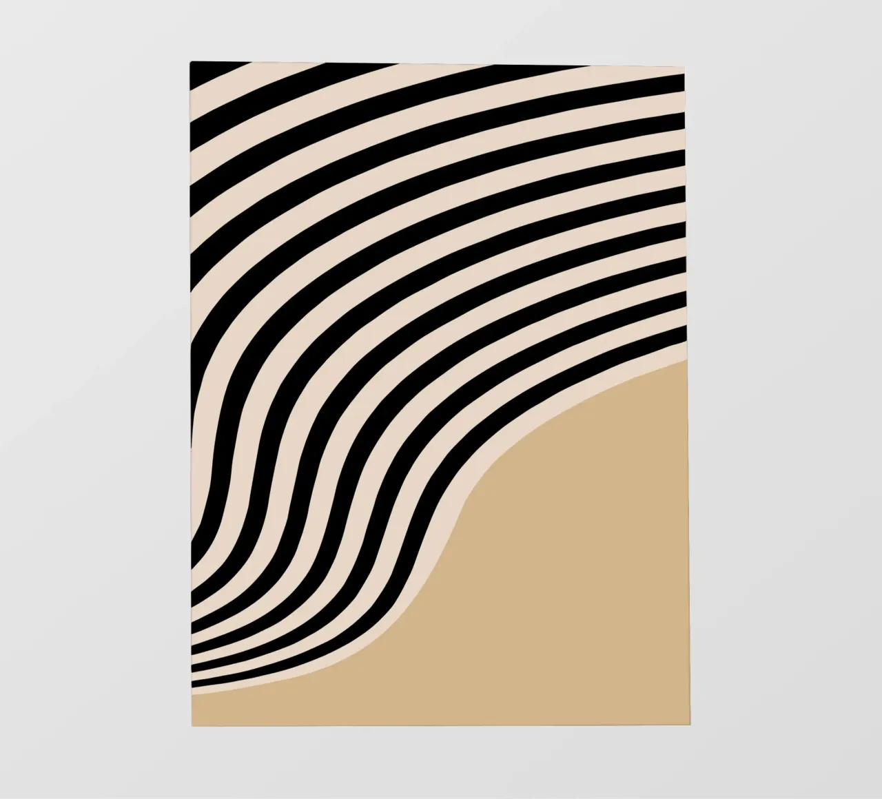 Poster Minimal Wave | Line in beige e nero pellicola backlit da Studio Vibe