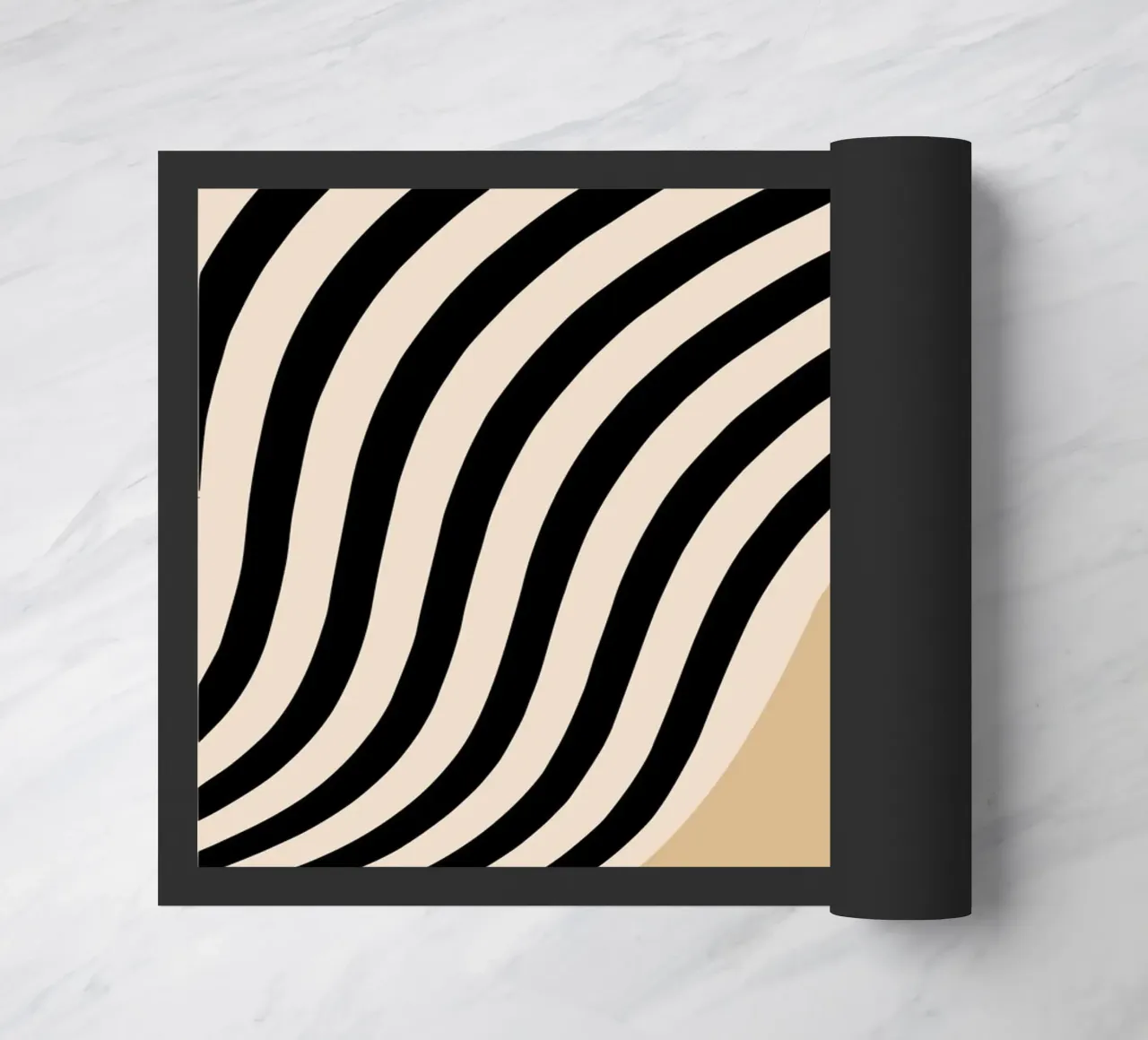 Póster Minimal Wave | Line en beige y negro felpudo de Studio Vibe