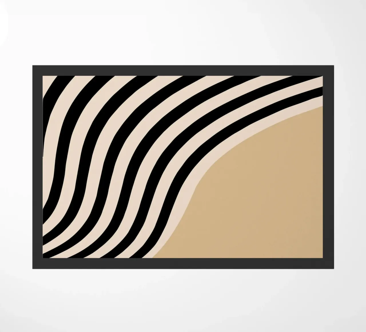 Póster Minimal Wave | Line en beige y negro felpudo de Studio Vibe