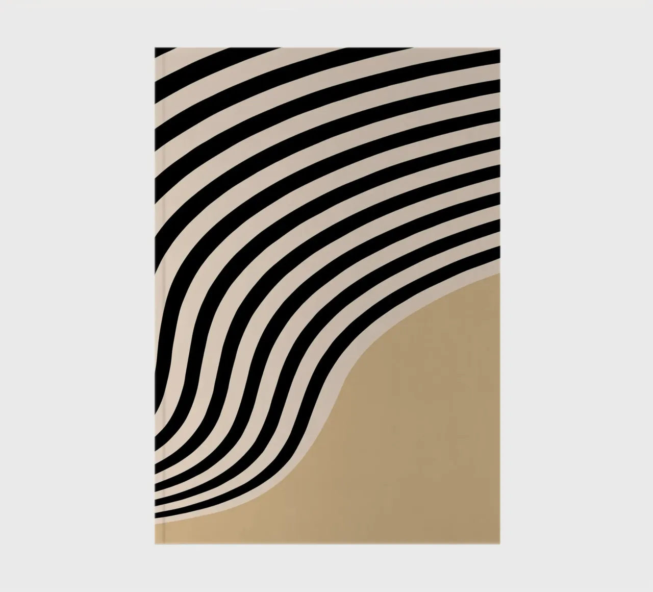 Minimal Wave | Poster de lignes en beige & noir carnet de notes de Studio Vibe