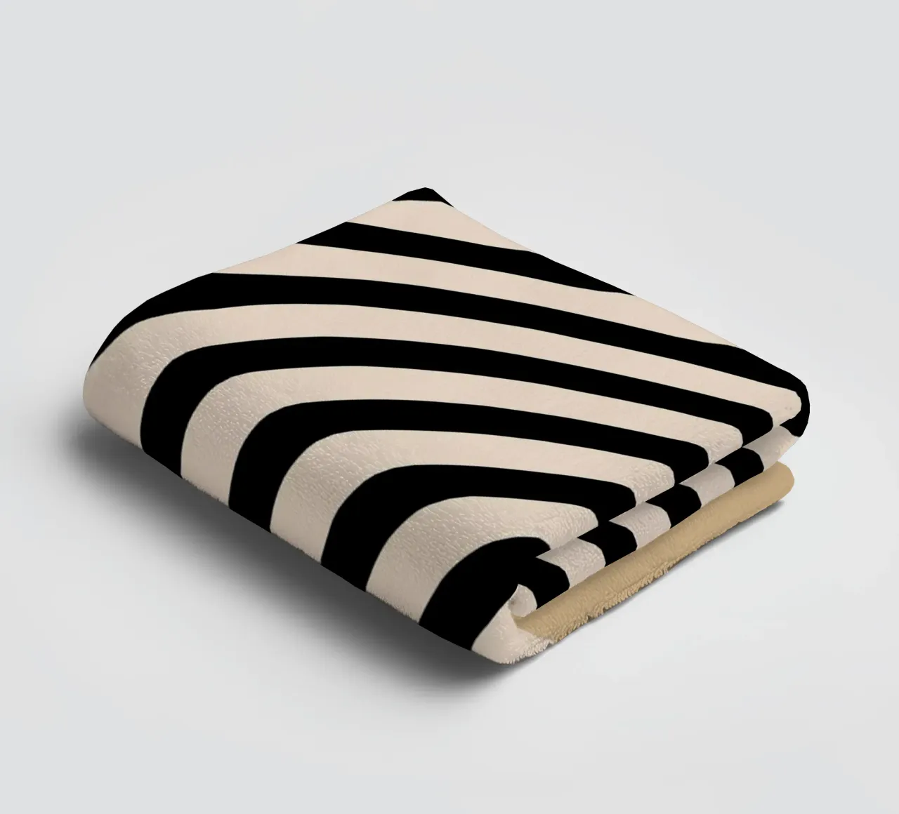 Poster Minimal Wave | Line in beige e nero asciugamano da bagno da Studio Vibe
