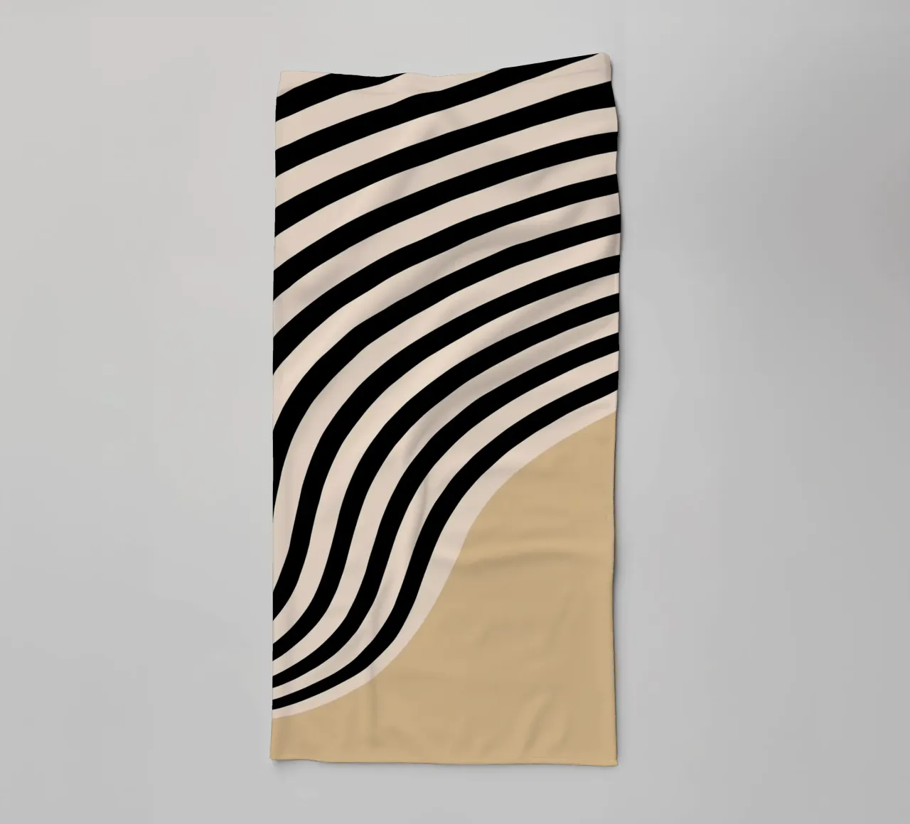 Minimal Wave | Line poster in beige & black towel by Studio Vibe