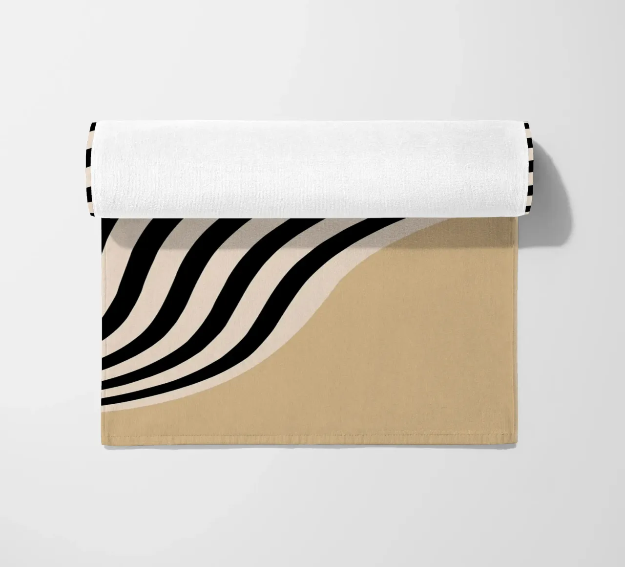 Póster Minimal Wave | Line en beige y negro toalla de playa de Studio Vibe