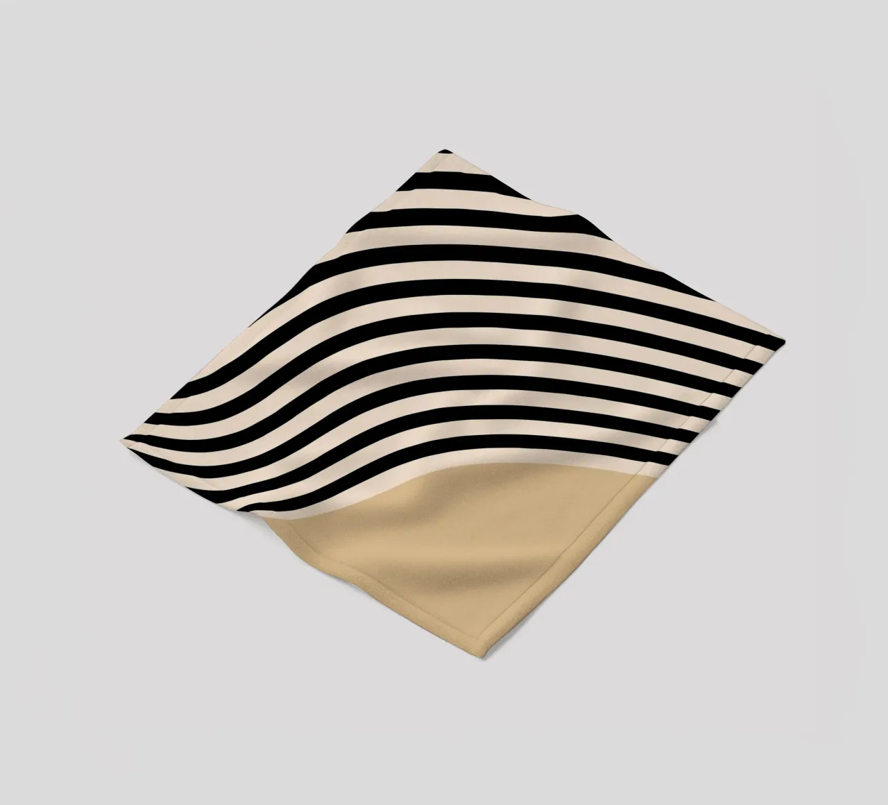 Poster Minimal Wave | Line in beige e nero coperta in pile da Studio Vibe