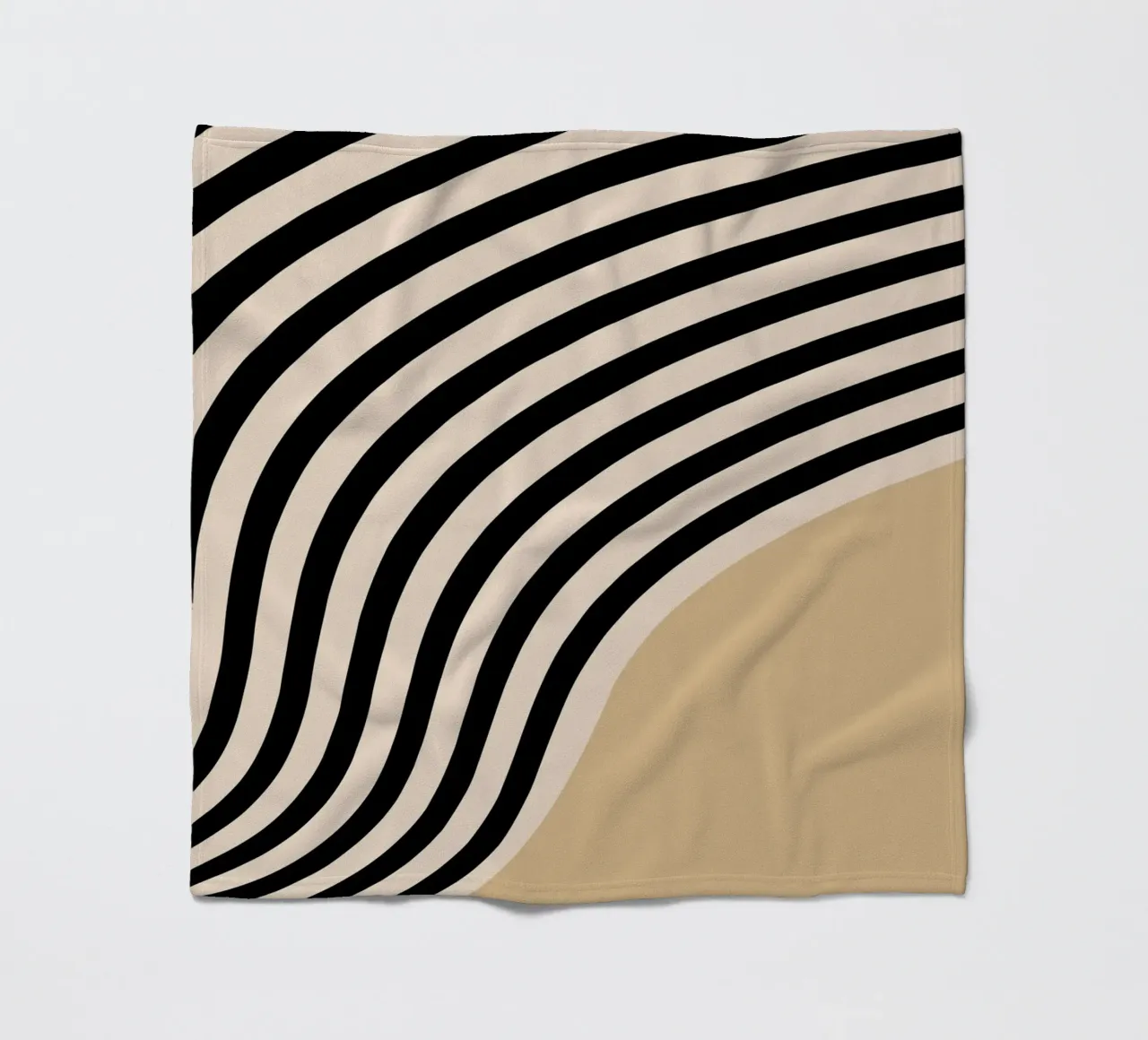 Poster Minimal Wave | Line in beige e nero coperta in pile da Studio Vibe