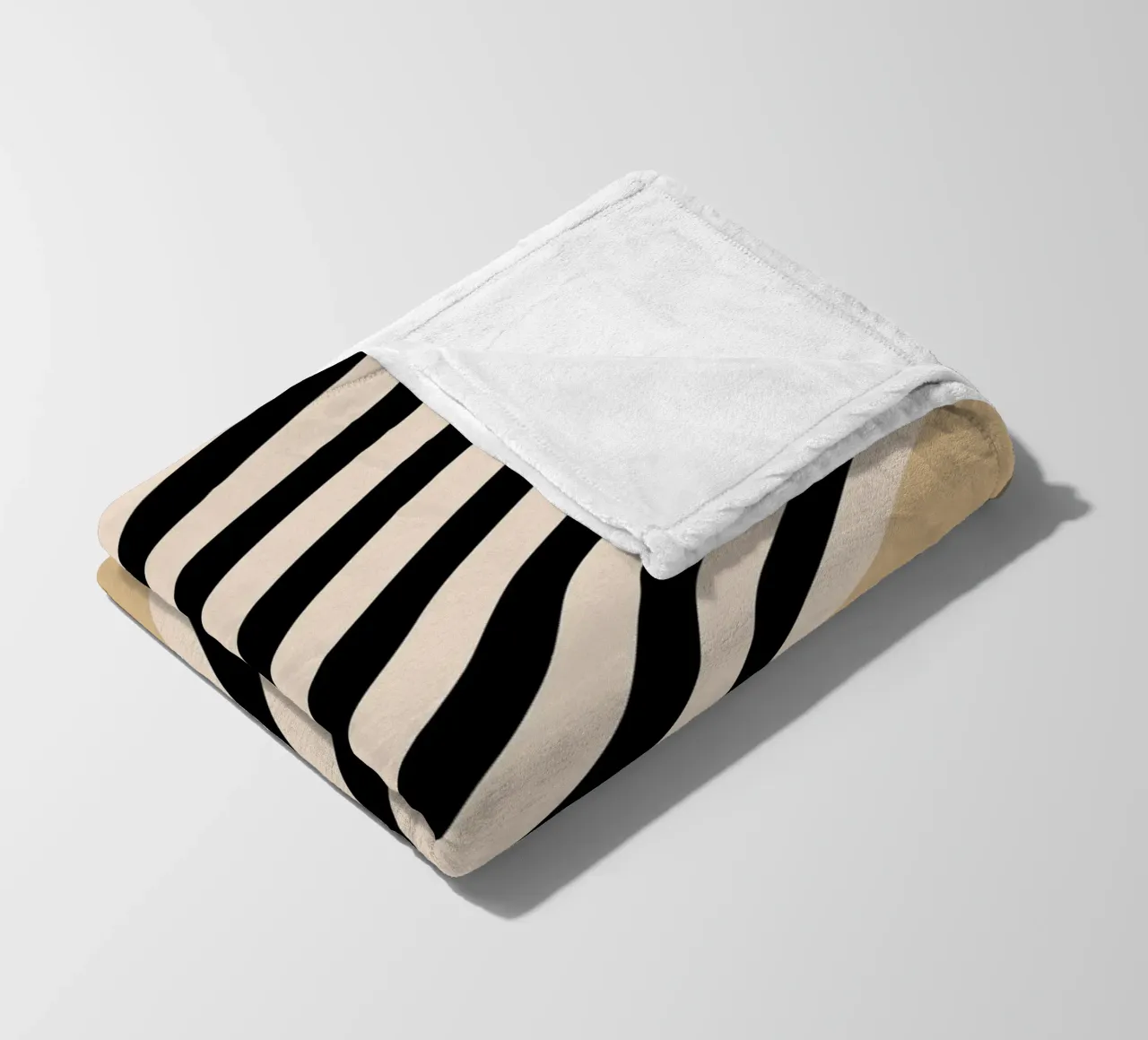 Poster Minimal Wave | Line in beige e nero coperta in pile da Studio Vibe