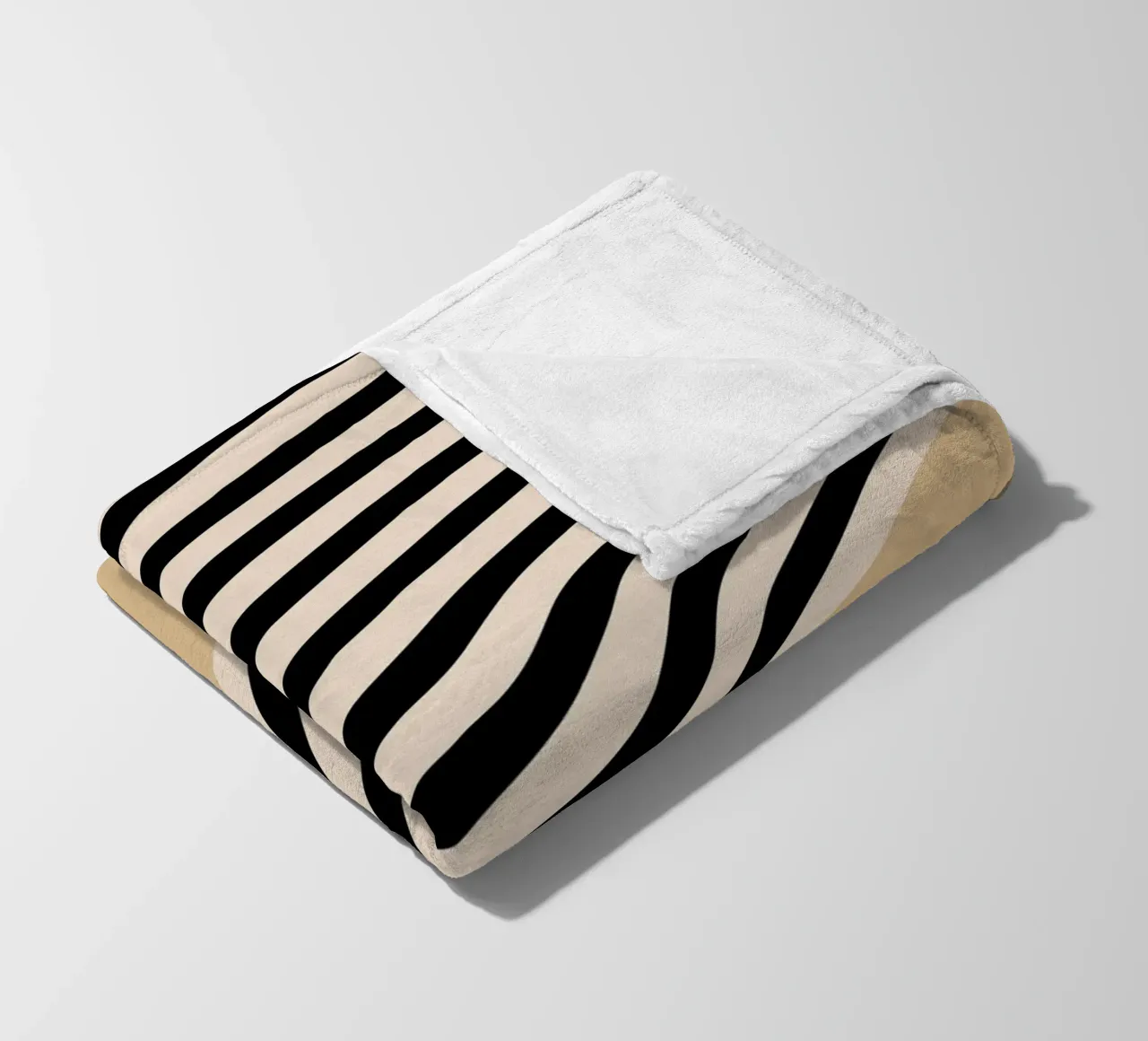 Poster Minimal Wave | Line in beige e nero coperta in pile da Studio Vibe