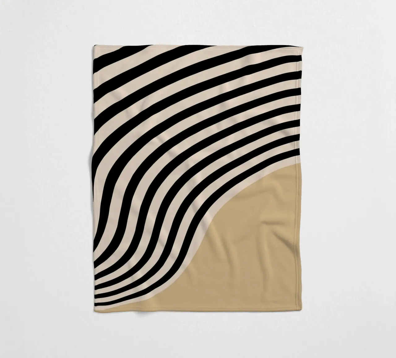 Poster Minimal Wave | Line in beige e nero coperta in pile da Studio Vibe