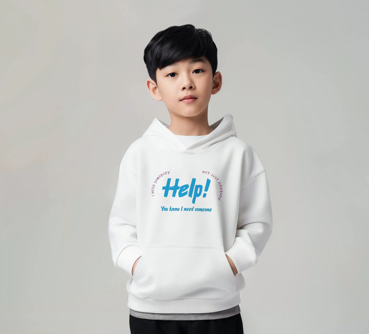 ¡Ayuda! sudadera con capucha para niño de Gunawan Rb