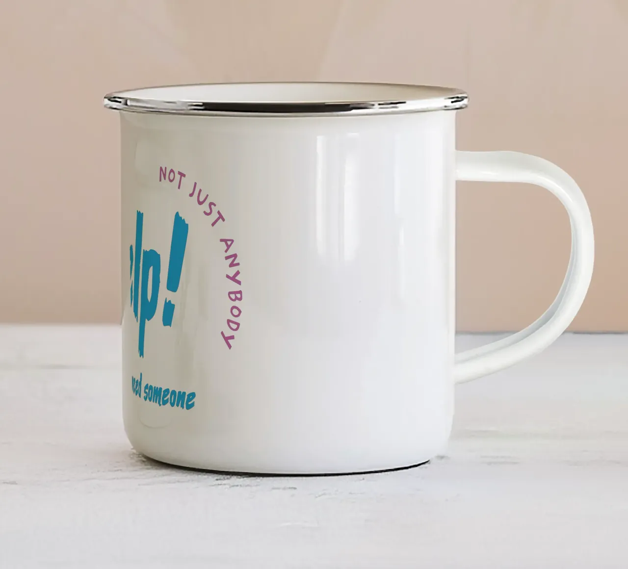 ¡Ayuda! taza de esmalte de Gunawan Rb