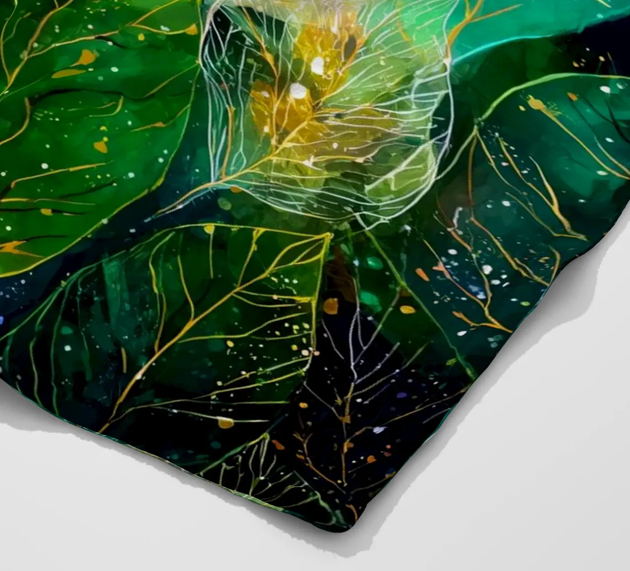 Foglie verdi coperta in pile da Justyna Jaszke JBJart