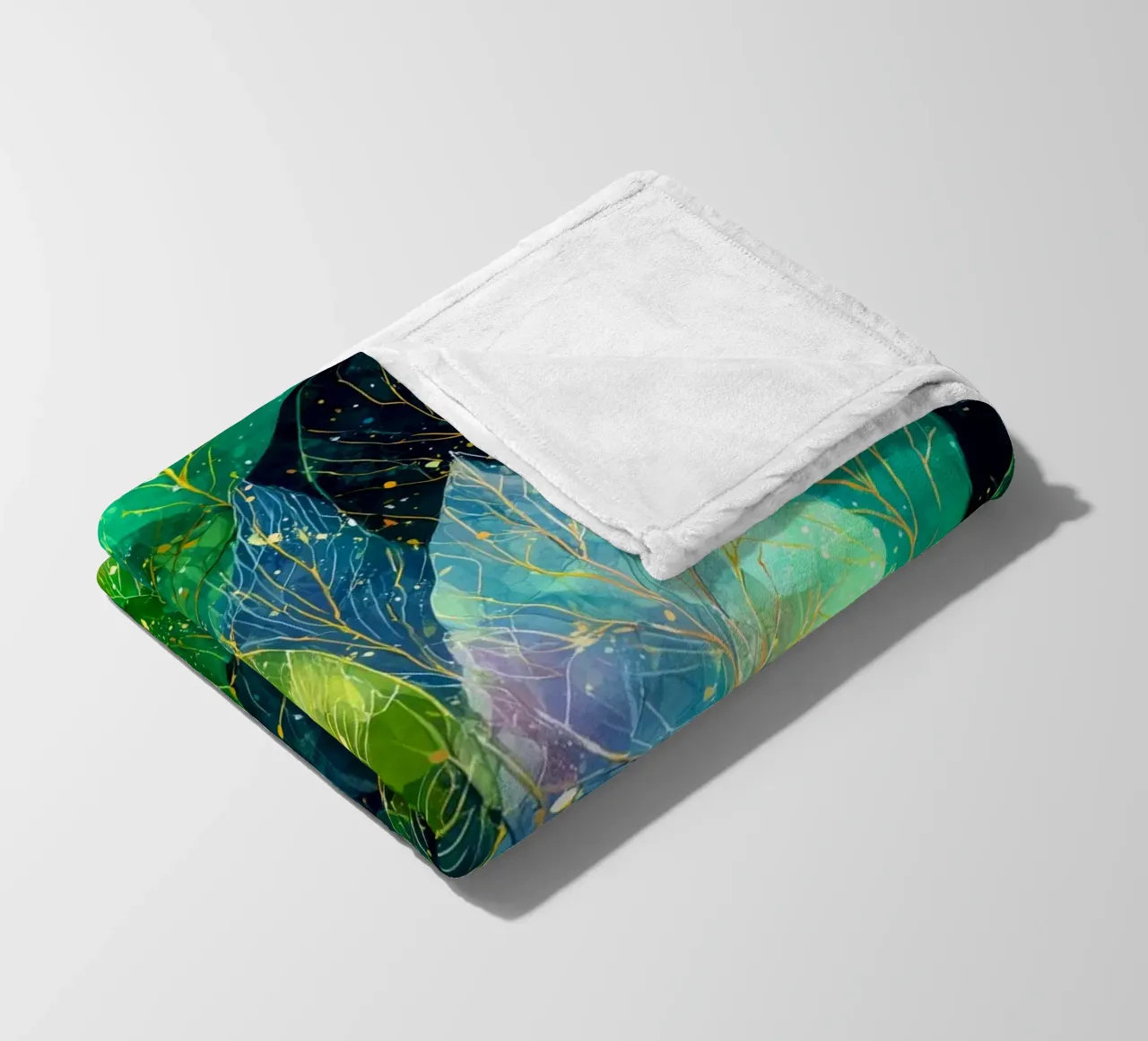 Foglie verdi coperta in pile da Justyna Jaszke JBJart