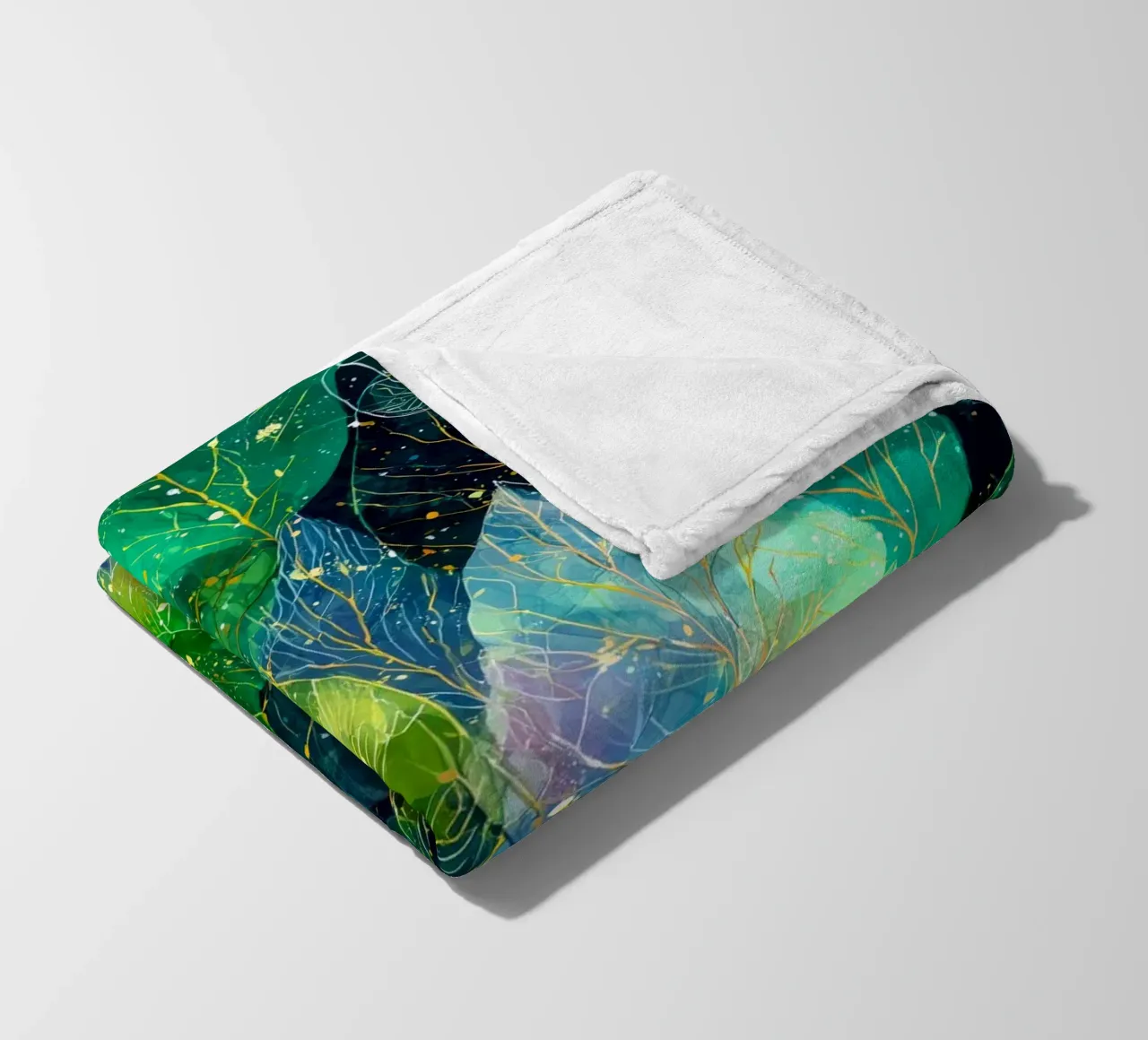 Foglie verdi coperta in pile da Justyna Jaszke JBJart