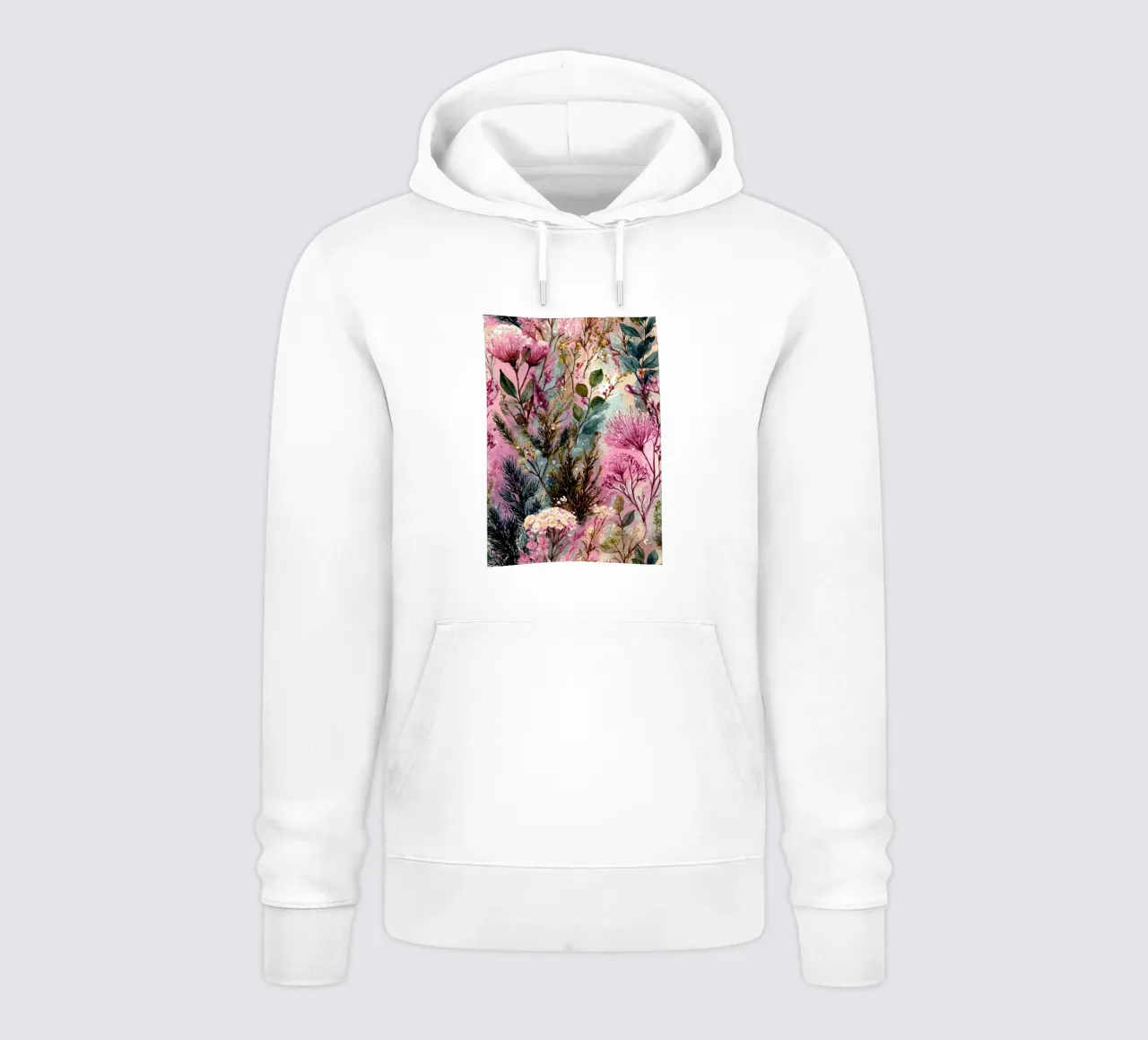 Fiori rosa felpa con cappuccio da Justyna Jaszke JBJart