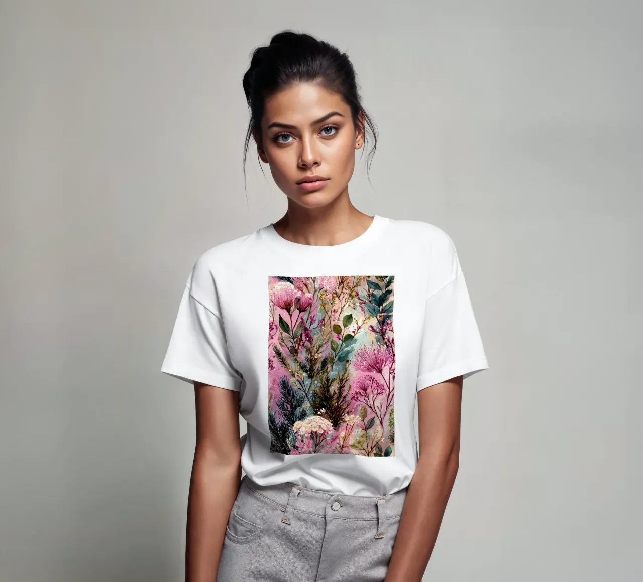 Fiori rosa t-shirt da Justyna Jaszke JBJart